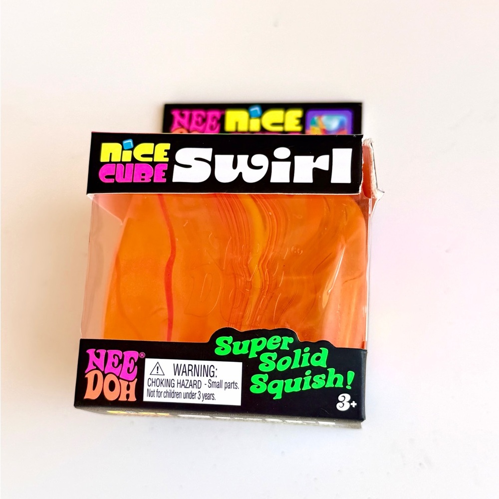 Nice Cube Swirl Super Solid Squish! Orange & Pink